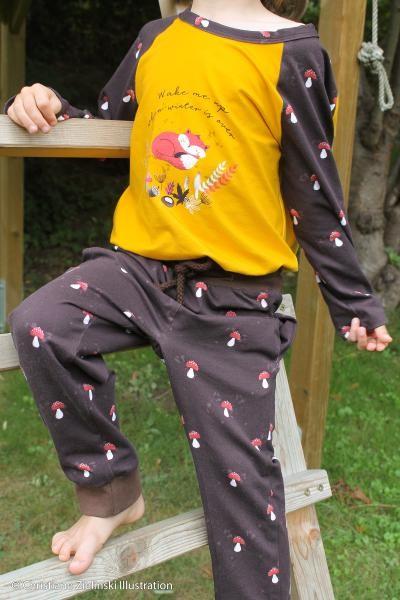 BW-Jersey My little Foxy Pilze braun by Christiane Zielinski